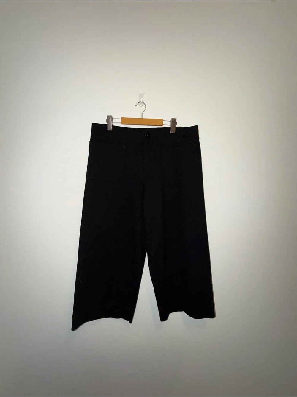 Anthropologie Maeve Ponte wide leg Colette crop black 16 capri minimal neutral - Picture 5 of 10